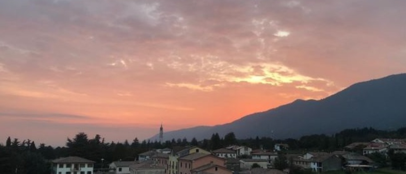 Sunset view of Paderno del Grappa